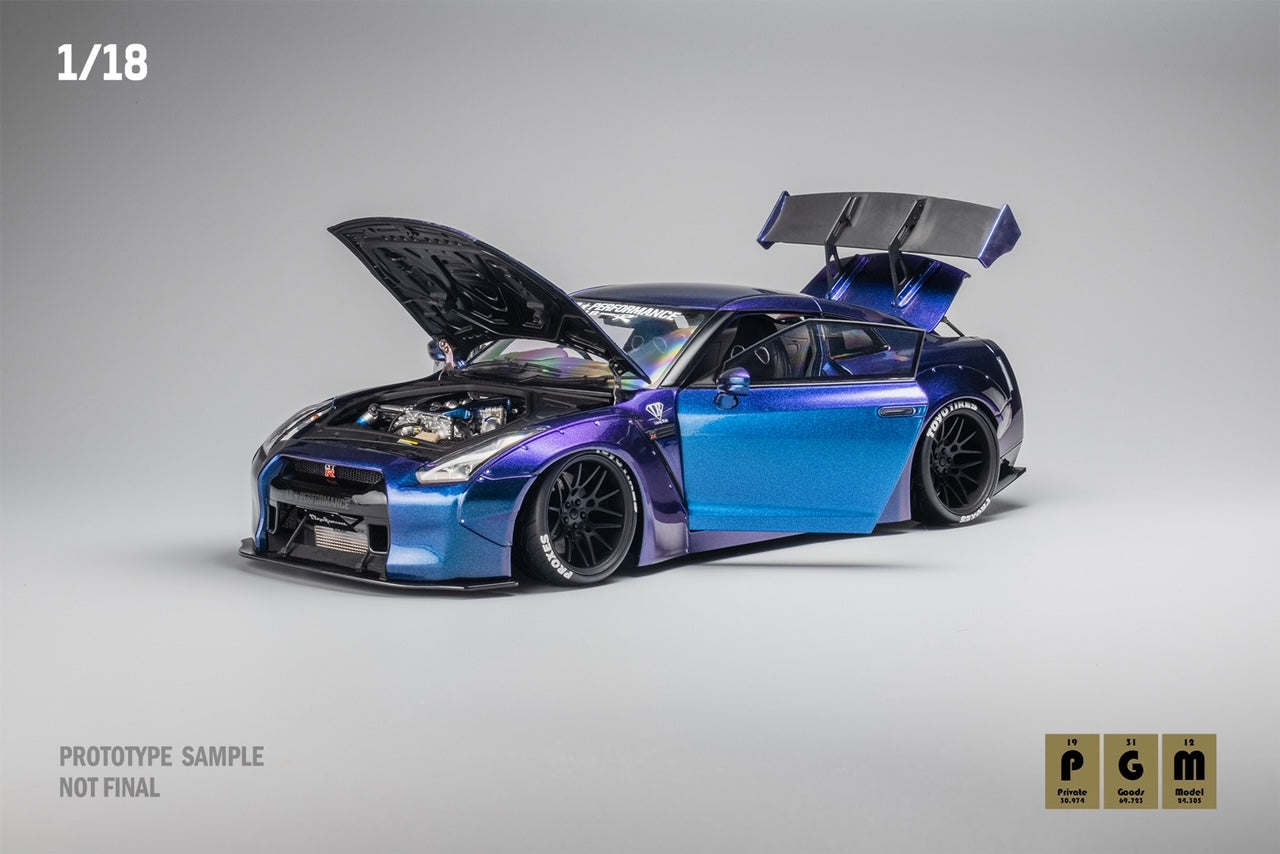1/18 PGM LBWK Nissan GTR R35 Chameleon Fully Opened Diecast