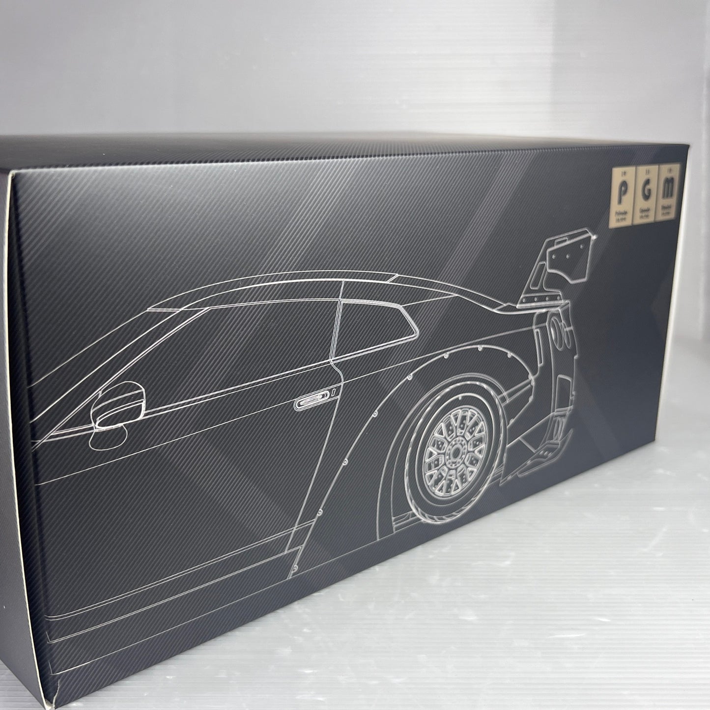 1/18 PGM LBWK Nissan GTR R35 Chameleon Fully Opened Diecast box rear