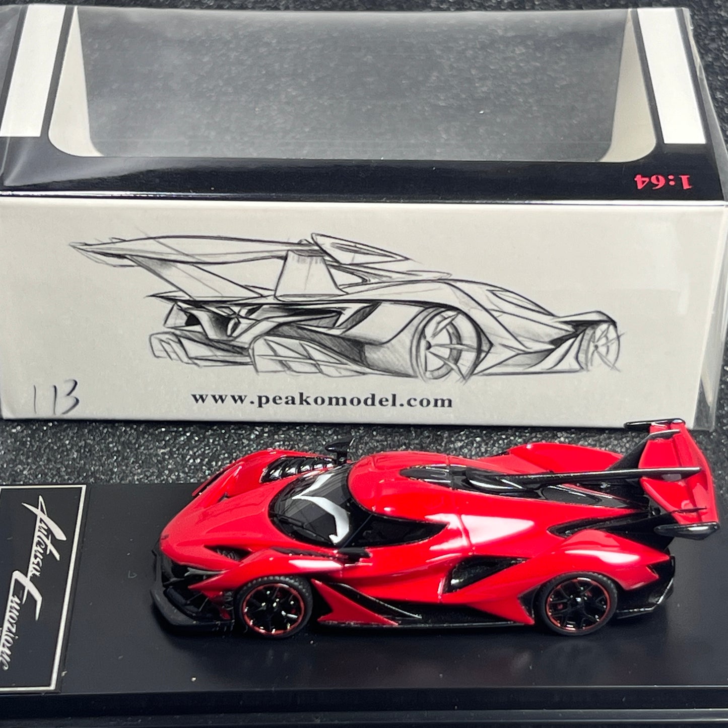 1/64 Scale Apollo IE Red with Black Wheel Limited 1000 pcs