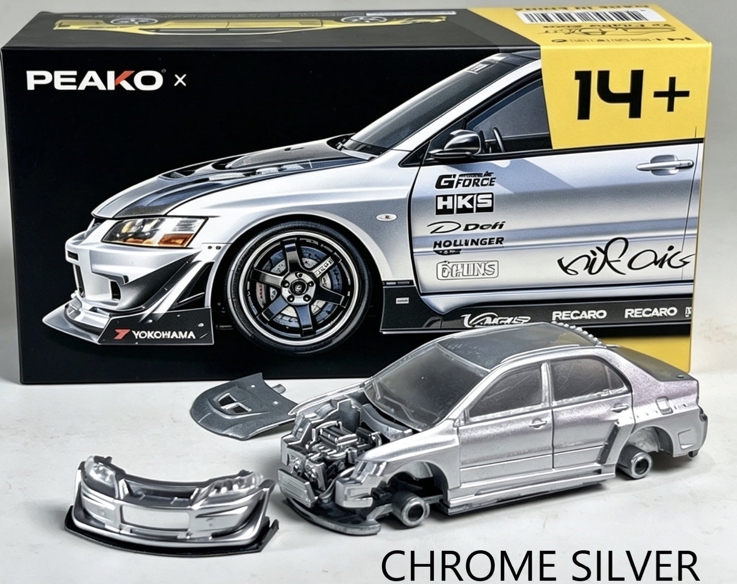 1/64 Peako X PP Mitsubishi Lancer Evolution IX VARIS Chrome Silver Limited 300 pcs pre-rder