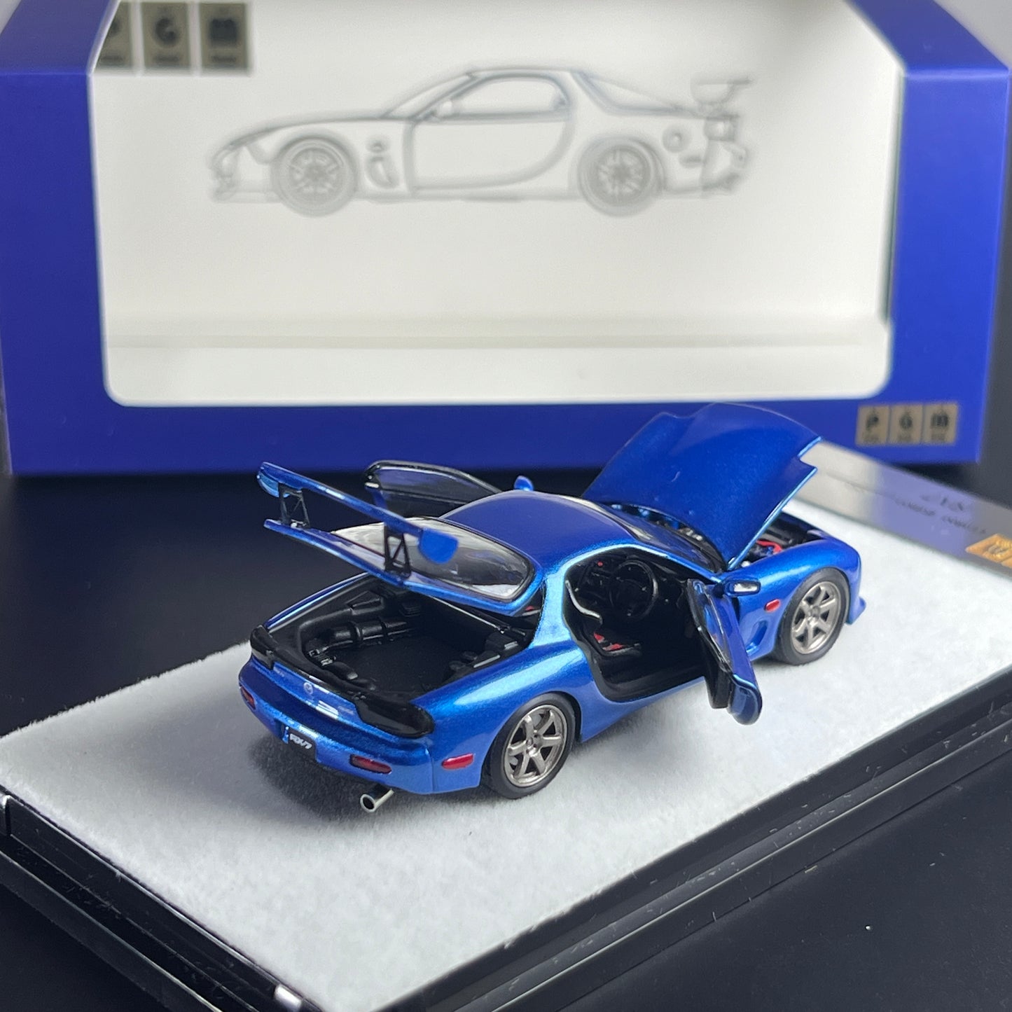 1/64 Scale PGM FD3S RX-7 Blue Metallic Square Box