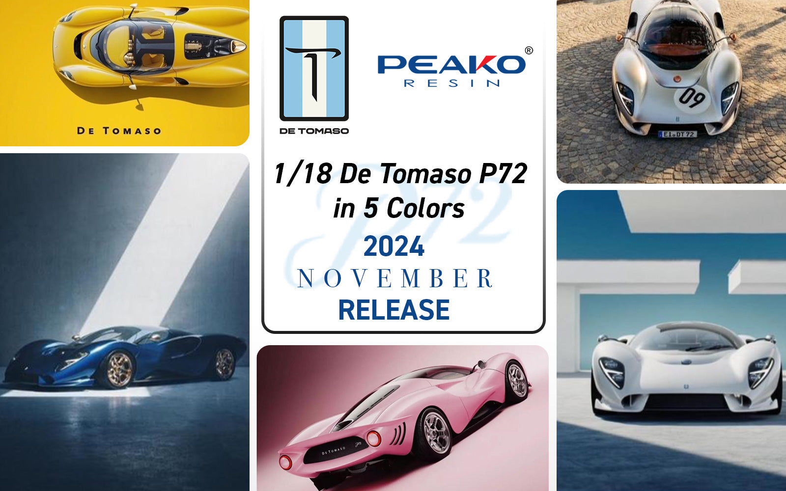 de tomaso p72 5 colors peako model pre order 2024 november release